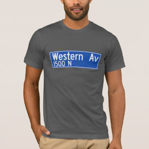 T-shirt Avenue occidentale, Los Angeles, plaque de rue de