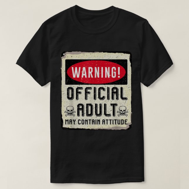T-shirt Avertissement de 18e anniversaire adulte officiel  (Design devant)