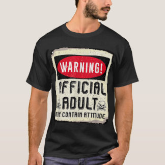 T-shirt Avertissement de 18e anniversaire adulte officiel 