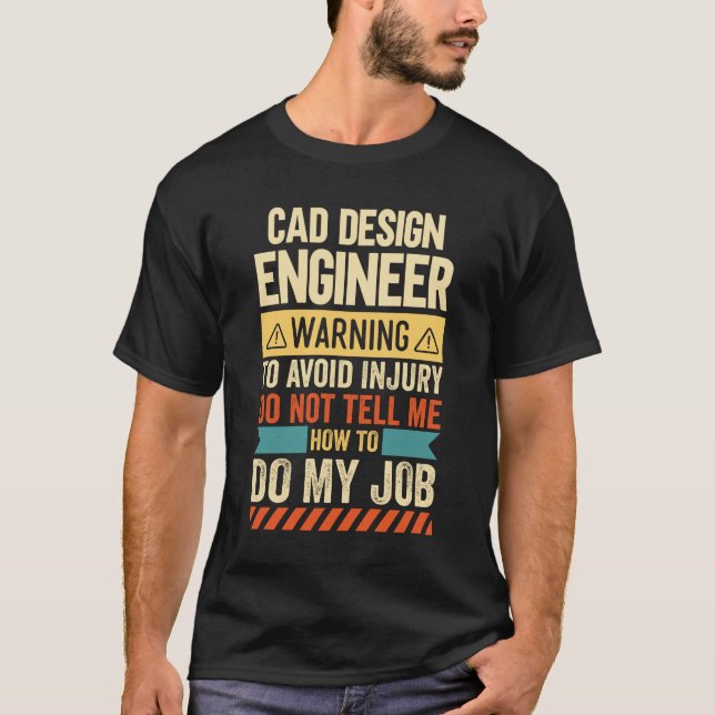 T-shirt Avertissement de l'ingénieur de conception de cart (Devant)