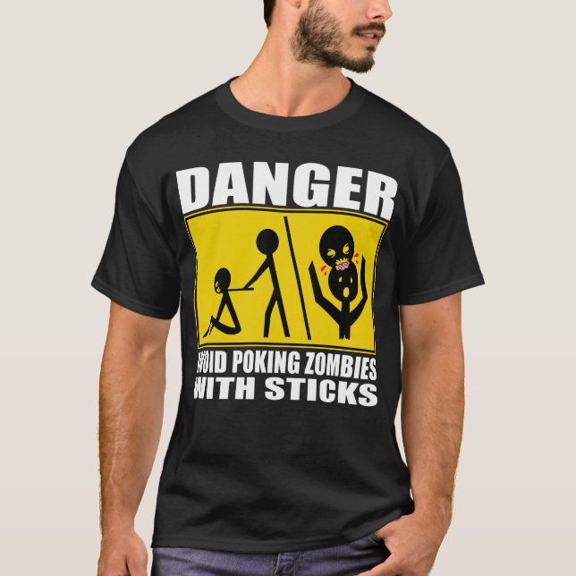 T-shirt Avertissement de zombi (Devant)