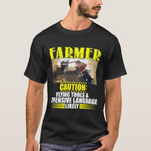 T-shirt Avertissement des agriculteurs Outils de vol Langu