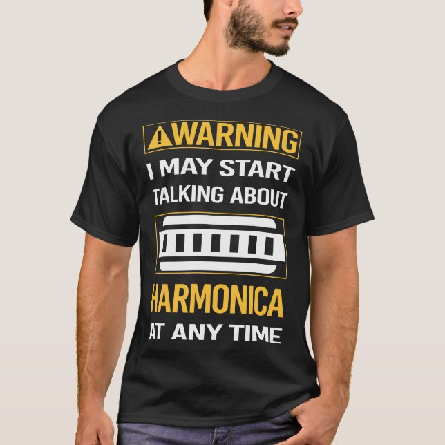 T-shirt Avertissement drôle Harmonica Orgue à bouche (Devant)