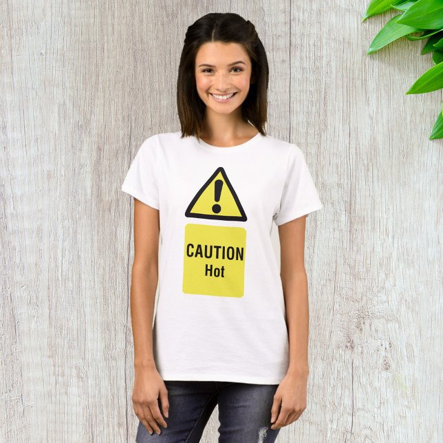 T-shirt Avertissement jaune gras Sécurité des signes chaud (Créateur téléchargé)