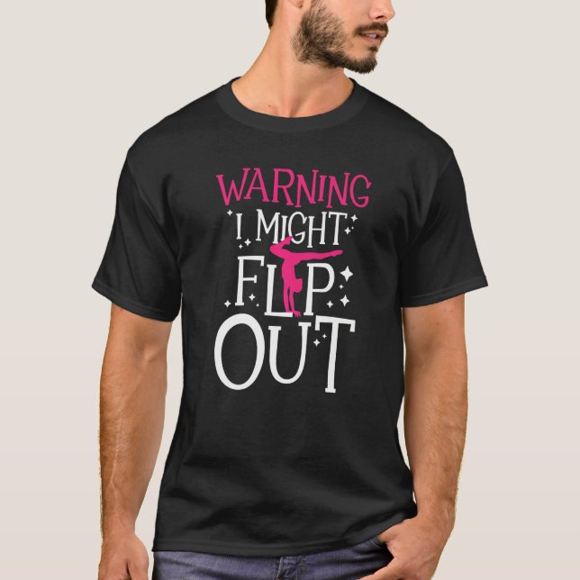 T-shirt Avertissement Je Pourrais Retourner - Gymnaste Pom (Devant)