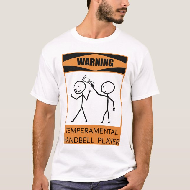 T-shirt Avertissement Joueur de sonnette temporaire (Devant)