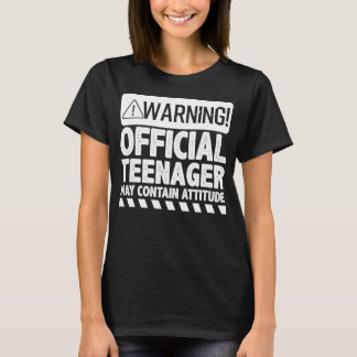 T-shirt Avertissement L'Adolescent Officiel Peut Contenir 