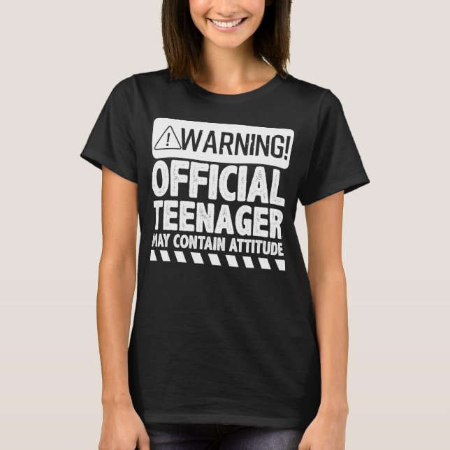T-shirt Avertissement L'Adolescent Officiel Peut Contenir  (Devant)