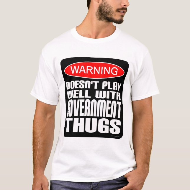 T-shirt Avertissement : Ne joue pas bien avec des voyous (Devant)