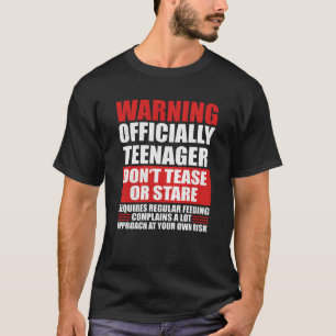 T-shirt Avertissement Officiellement Adolescent