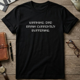 T-shirt Avertissement Papa Cerveau Actuellement en Tampon 