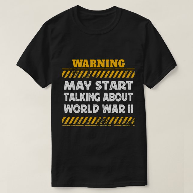 T-shirt Avertissement Peut Commencer À Parler De La Second (Design devant)