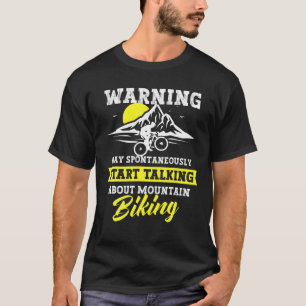 T-shirt Avertissement Peut Commencer À Parler De VTT, C
