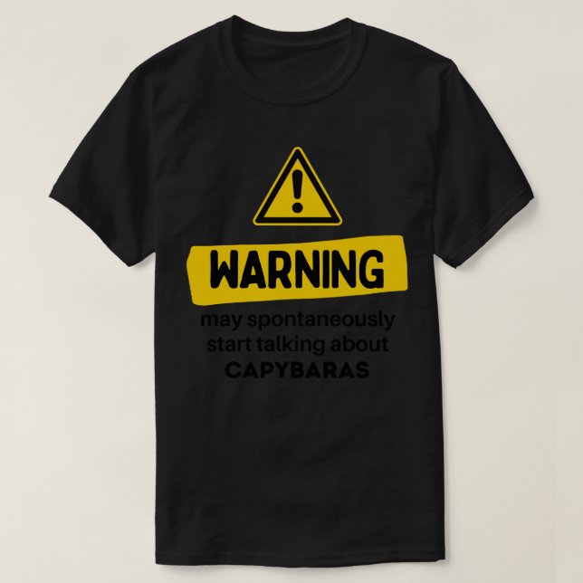 T-shirt Avertissement Peut Commencer Spontanément À Parler (Design devant)