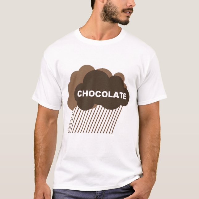 T-shirt Avertissement : Pluie de chocolat (Devant)