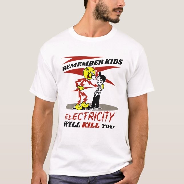 T-shirt Avertissement Reddys Kilowatts, L'Électricité Va T (Devant)