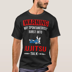 T-shirt Avertissement Rouge Jujitsu Ju Jitsu Jiujitsu Jiu