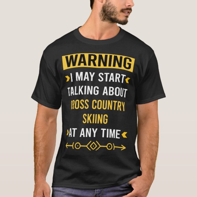 T-shirt Avertissement Ski de fond Ski de fond (Devant)
