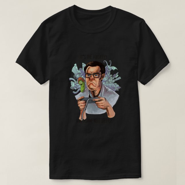 T-shirt AVGN Videogame Nerd Classic Angry (Design devant)
