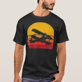 T-shirt Aviateur vintage BiPlane Funny Pilote Biplane Avio