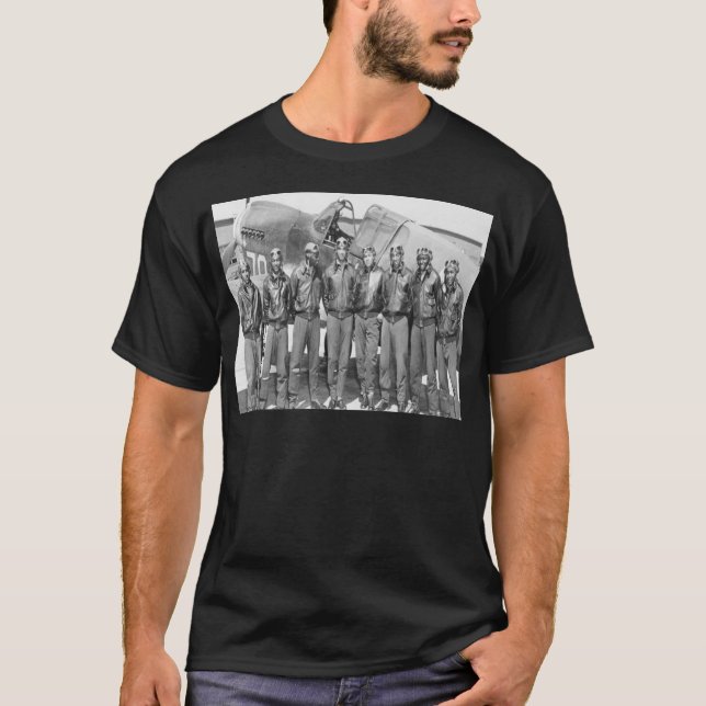 T-shirt Aviateurs de Tuskegee, groupe de queues rouge (Devant)