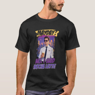 T-shirt Aviation Mayday Mocha Latte Idéal pour les pilote