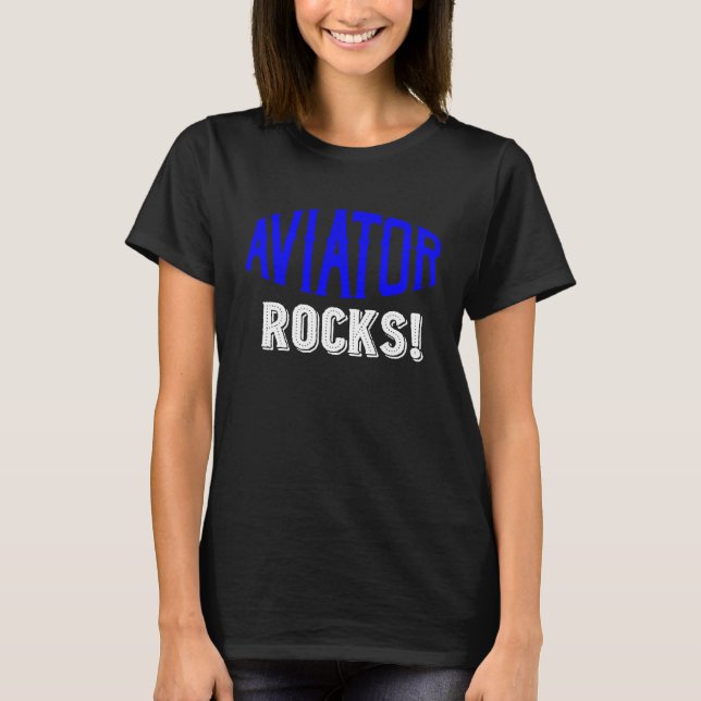 T-shirt Aviator rocks Profession career worker working quo (Devant)