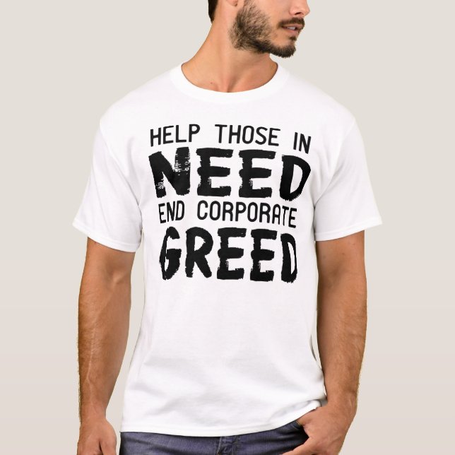 T-shirt Avidité d'entreprise de fin - donation 100% (Devant)