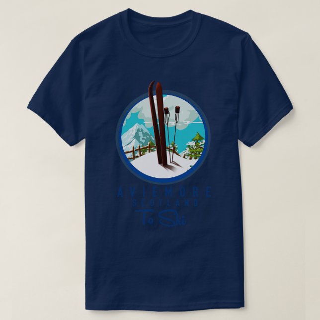 T-shirt Aviemore scotland skier (Design devant)