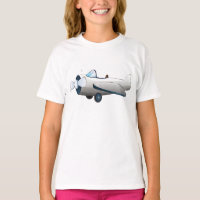 Avion à hélice de dessin animé blanc Style Rétro V