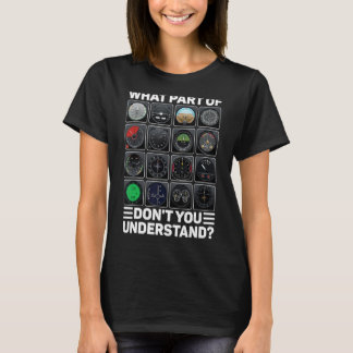 T-shirt Avion Avion Avion Outils de pilote Instruments