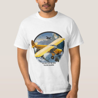 T-shirt Avion Bush Jaune Valdez Fly In Alaska Aviation Mo