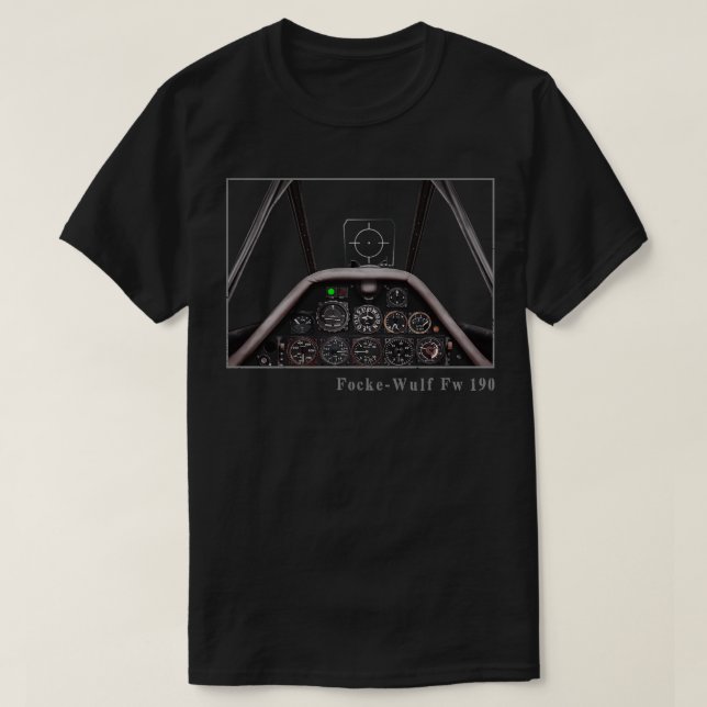 T-shirt Avion de chasse Cockpit Instruments FW190 2ÈME GUE (Design devant)