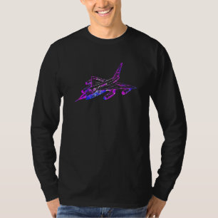 T-shirt Avion de chasse coloré Art 1