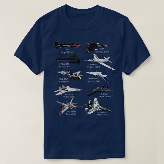 T-shirt Avion de combat à réaction le plus rapide de l'arm (Design devant)