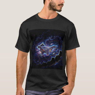 T-shirt Avion de combat Mandelbrot de fantaisie dans un po
