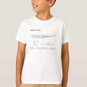T-shirt Avion de ligne 747 - Plan de dessin de plan d'avio