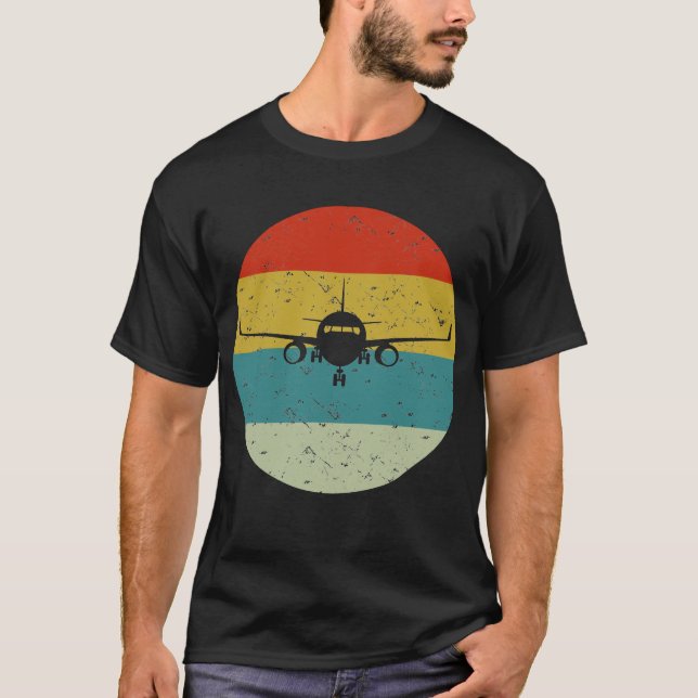 T-shirt avion rétro vintage (Devant)
