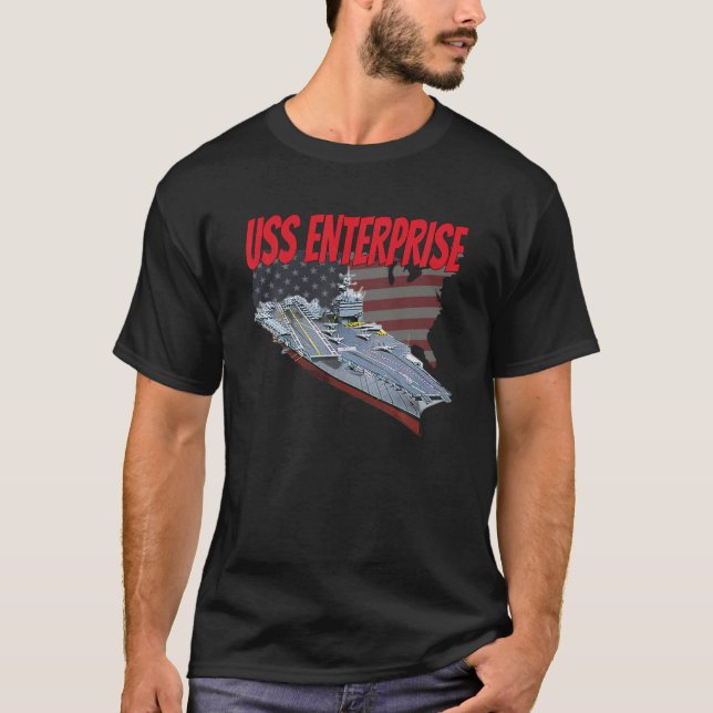 T-shirt Avion USS Enterprise Vétérinaire Groupe de jour (Devant)