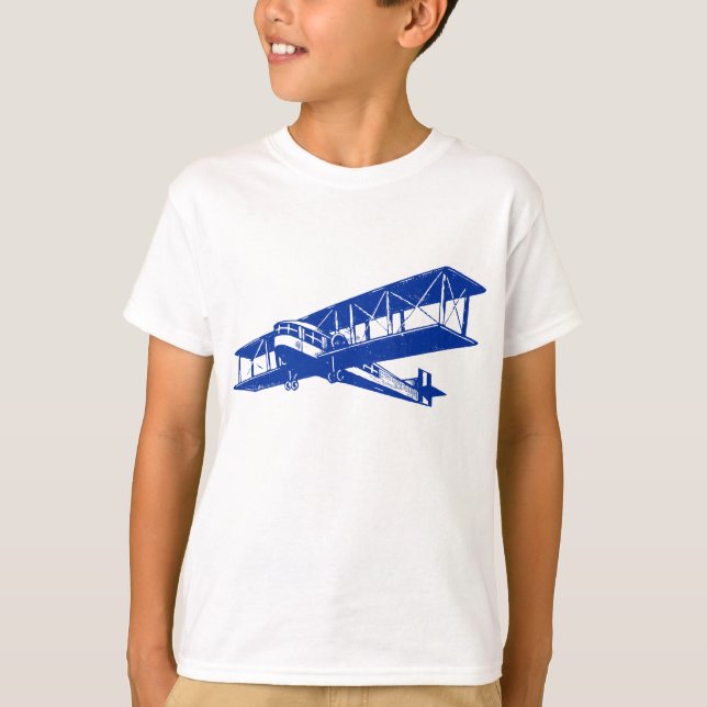 T-shirt Avion vintage - bleu marine (Devant)