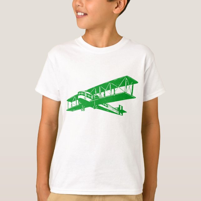 T-shirt Avion vintage - Vert d'herbe (Devant)