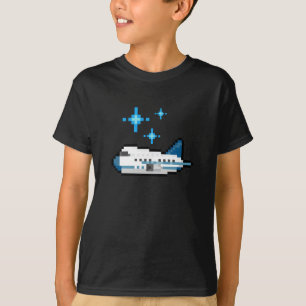 T-shirt Avion volant dans le ciel, pixel art mignon et coo