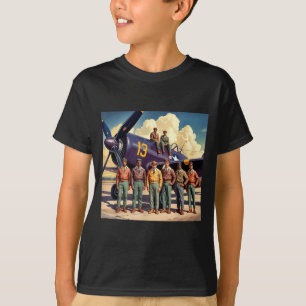 T-shirt Avions noirs rétro aviateurs histoire noire guerre