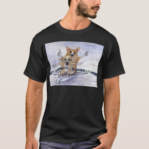 T-shirt Aviron de chien de corgi de Gallois