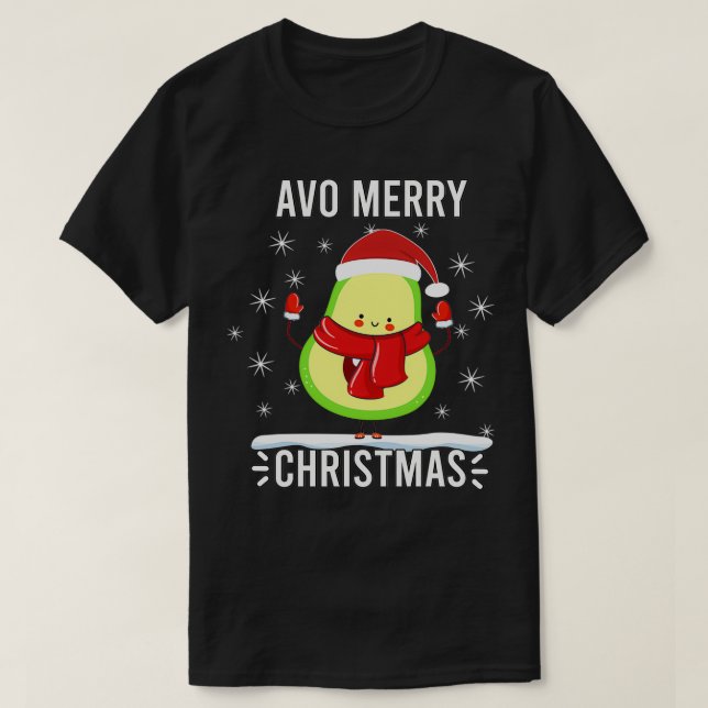 T-shirt Avo Joyeux Noël mignon Avocado (Design devant)