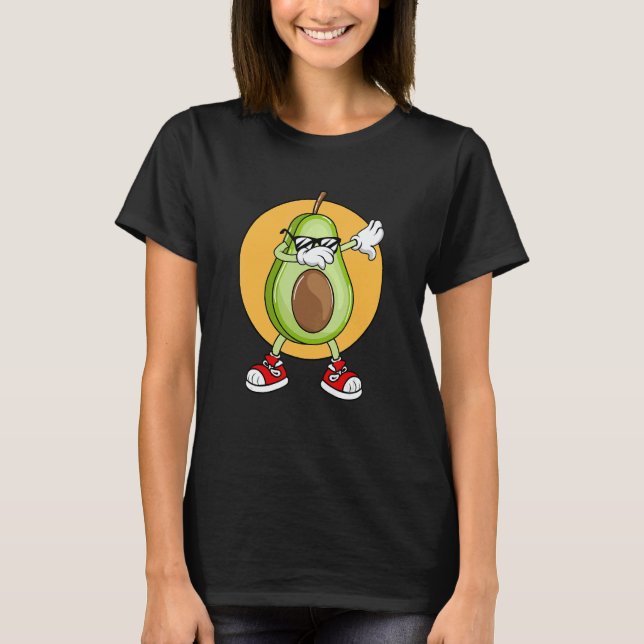 T-shirt Avocado Dabbing Cool with Sunglasses Fruit  1 (Devant)