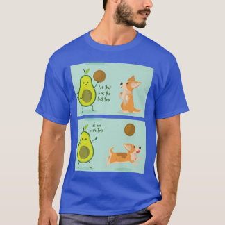 T-shirt Avocado Et Corgi Jouer Récupérer