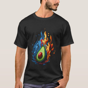 T-shirt Avocado flamme Vegetarian végétarien régime sain
