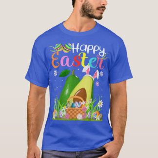 T-shirt Avocado Fruit Bunny Egg Hunting Funny Avocado Happ