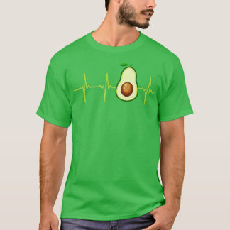T-shirt Avocado Heartbeat Avocado Cadeau Vegan Hommes femm